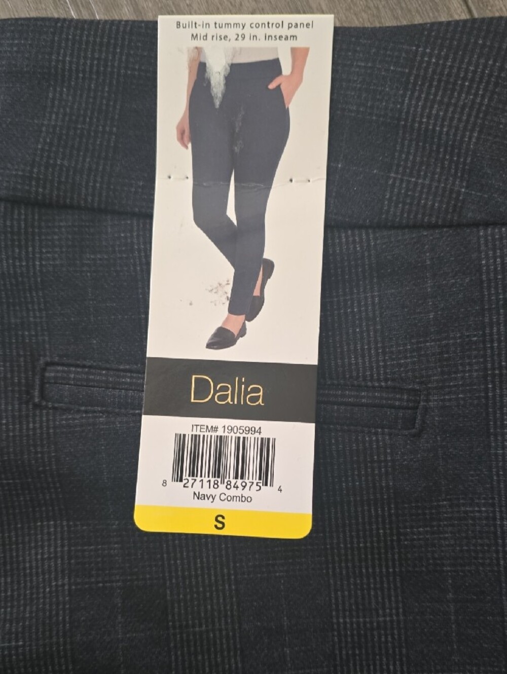Dalia Charcoal Plaid Ponte Leggings - Picture 2 of 7